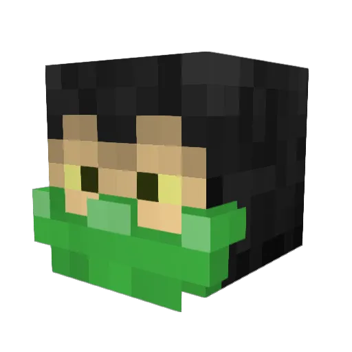 qubxxx Minecraft avatar head, 3D render
