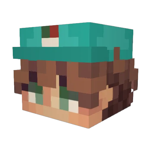 queasyfish Minecraft avatar head, 3D render