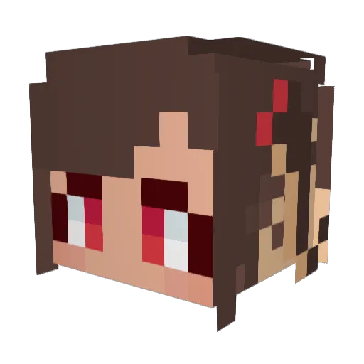 queeefchan Minecraft avatar head, 3D render