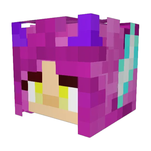 queencristalla Minecraft avatar head, 3D render