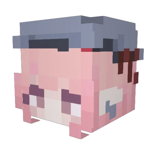 queenhee Minecraft avatar head, 3D render