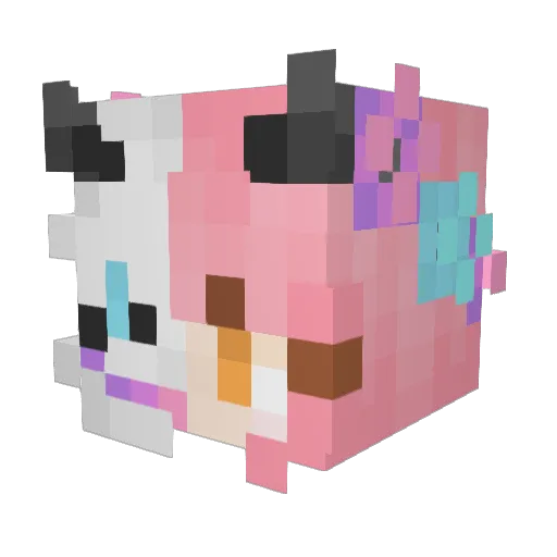 queenpandapoo Minecraft avatar head, 3D render