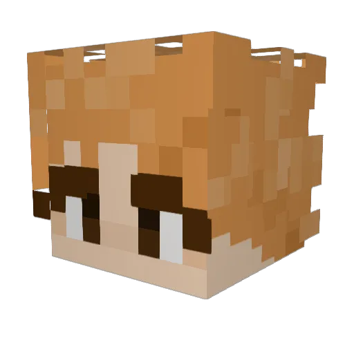queenradio Minecraft avatar head, 3D render