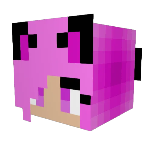 queenwolfgirl Minecraft avatar head, 3D render