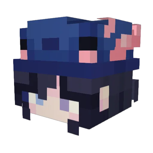 quibblepopcorn Minecraft avatar head, 3D render