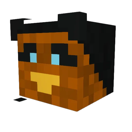 quickpoison Minecraft avatar head, 3D render