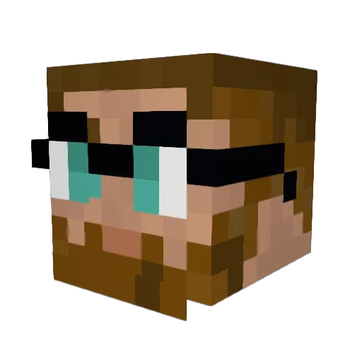 quietwiz Minecraft avatar head, 3D render