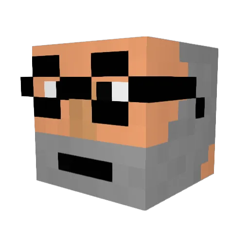 quikax Minecraft avatar head, 3D render