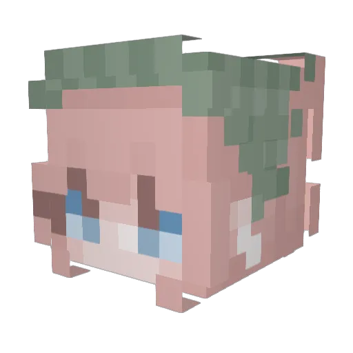 quillpage Minecraft avatar head, 3D render