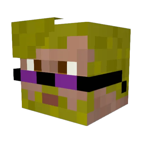 quirkymate Minecraft avatar head, 3D render