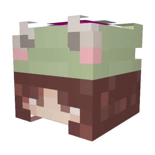 quiubi Minecraft avatar head, 3D render