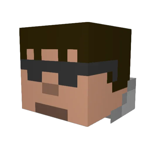 quizzcall Minecraft avatar head, 3D render