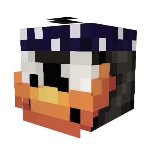 qulga Minecraft avatar head, 3D render