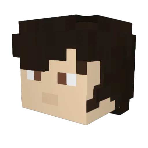 quodmatter Minecraft avatar head, 3D render
