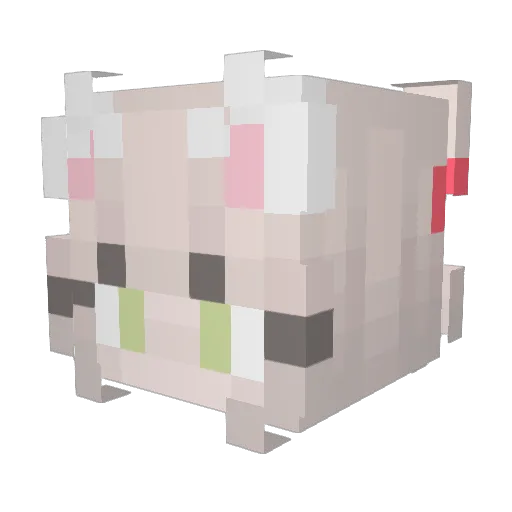 ququsoul Minecraft avatar head, 3D render