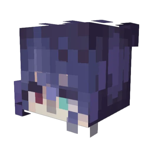 qurbert Minecraft avatar head, 3D render