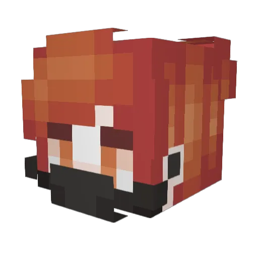 qush1k Minecraft avatar head, 3D render