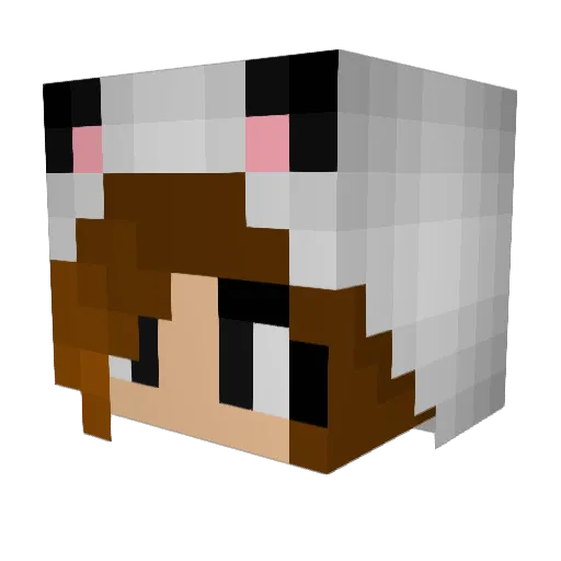qveenpanda_ Minecraft avatar head, 3D render