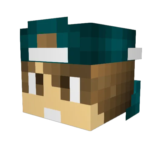 qvo Minecraft avatar head, 3D render