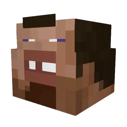 qvtd Minecraft avatar head, 3D render