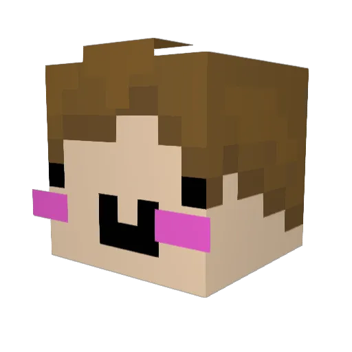 qw3o Minecraft avatar head, 3D render