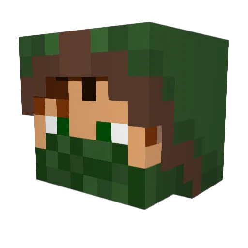 qwamm Minecraft avatar head, 3D render