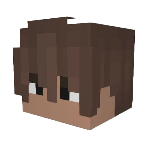 qwasso Minecraft avatar head, 3D render