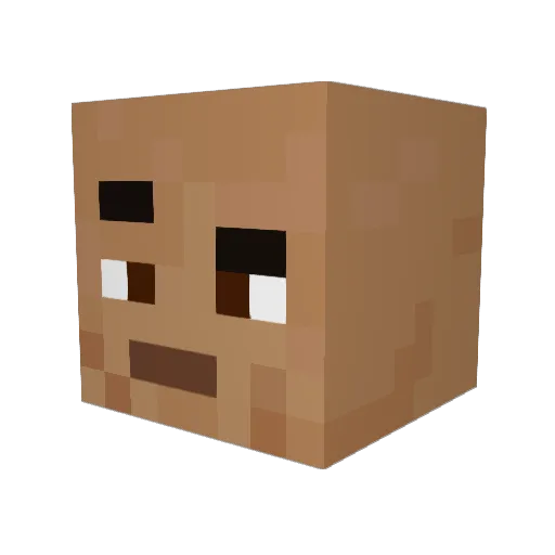 qwausy Minecraft avatar head, 3D render