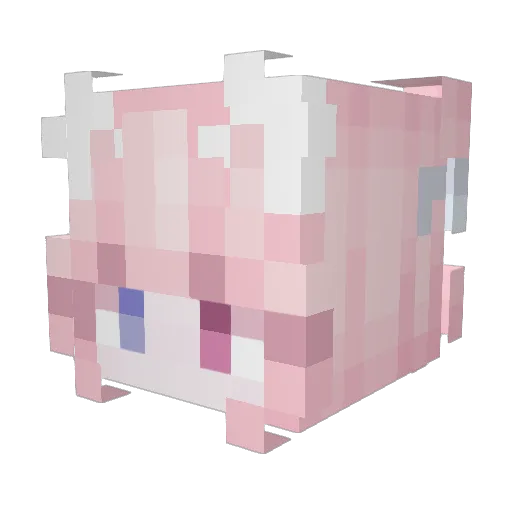 qweeeeen Minecraft avatar head, 3D render
