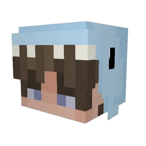qwen1213 Minecraft avatar head, 3D render