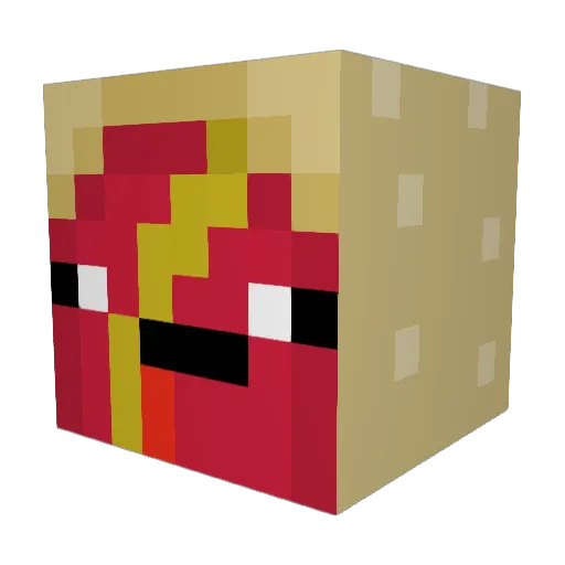 qwenami Minecraft avatar head, 3D render