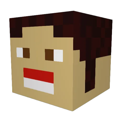 qwersel Minecraft avatar head, 3D render