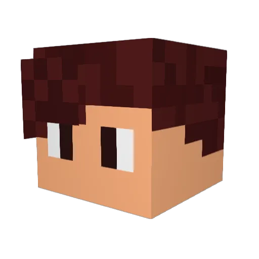 qwertttm Minecraft avatar head, 3D render