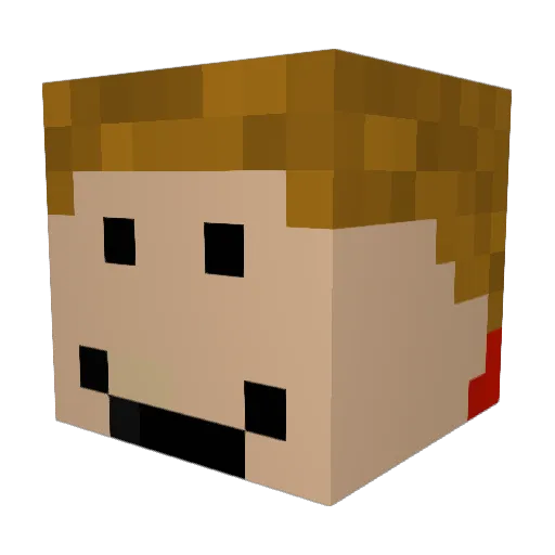qwertySPEED Minecraft avatar head, 3D render