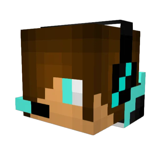 qwertytheburpy Minecraft avatar head, 3D render