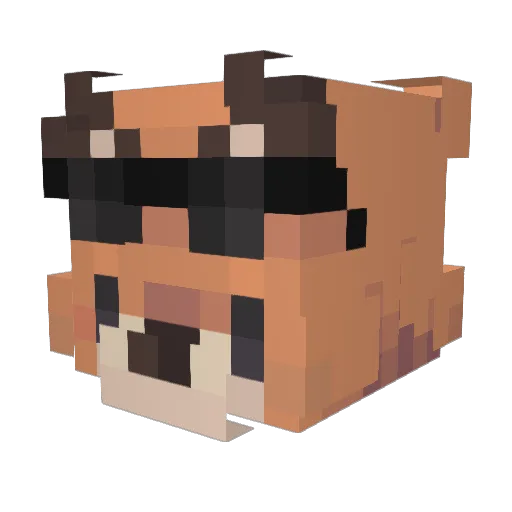 qwertythesecond Minecraft avatar head, 3D render