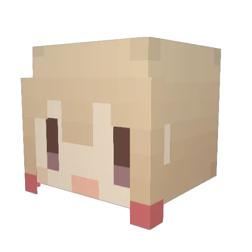 qwertyuike Minecraft avatar head, 3D render