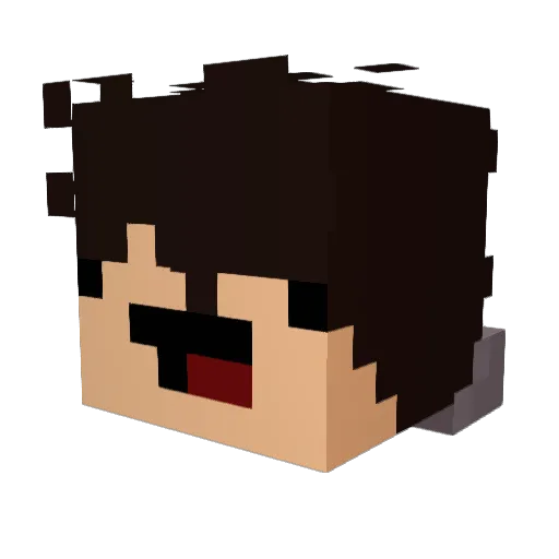 qwertz_II Minecraft avatar head, 3D render