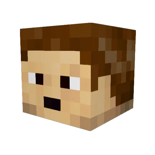 qwiggill Minecraft avatar head, 3D render