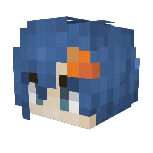 qwpz Minecraft avatar head, 3D render