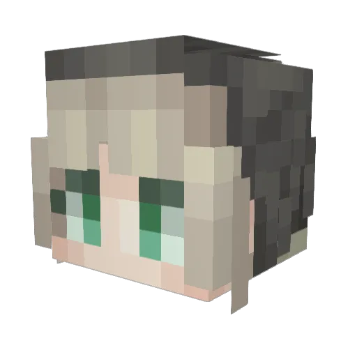 qwqerp Minecraft avatar head, 3D render