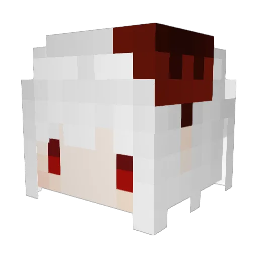 qwqpipi Minecraft avatar head, 3D render