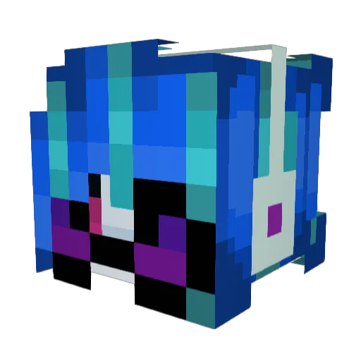 qwzye Minecraft avatar head, 3D render