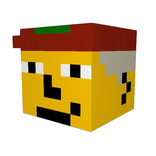 qx___ Minecraft avatar head, 3D render