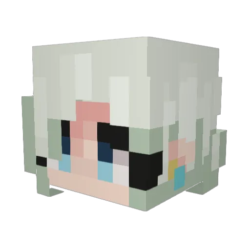 qxckzz Minecraft avatar head, 3D render