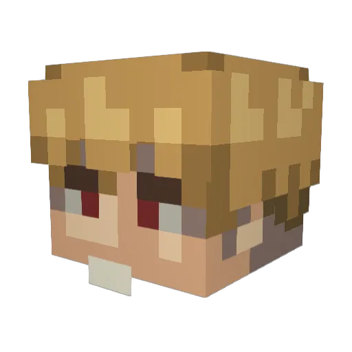 qxcte Minecraft avatar head, 3D render