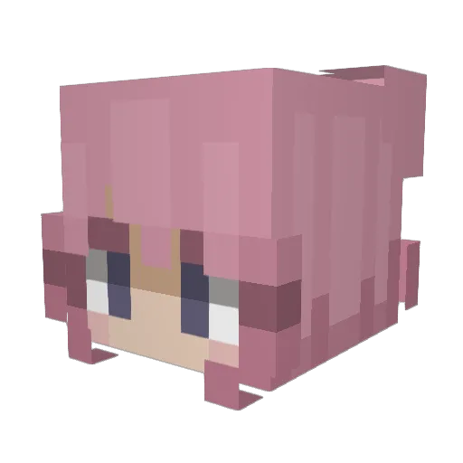 qxfa Minecraft avatar head, 3D render