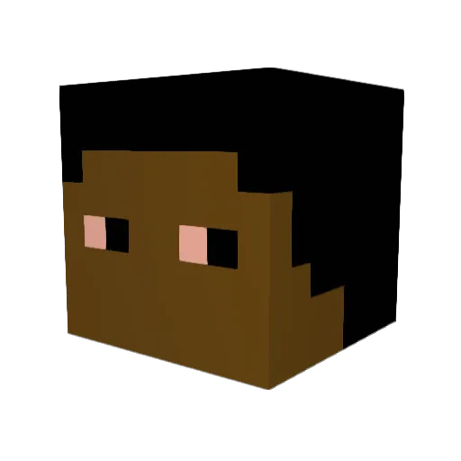 qxk Minecraft avatar head, 3D render