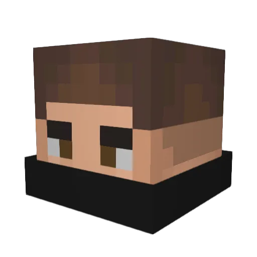 qxndy Minecraft avatar head, 3D render