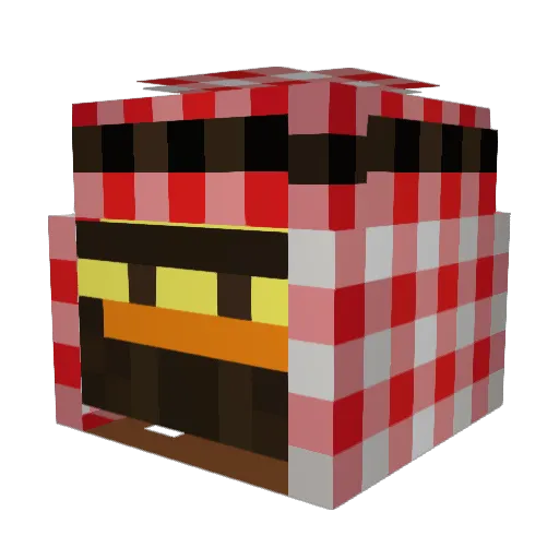 qxqq Minecraft avatar head, 3D render